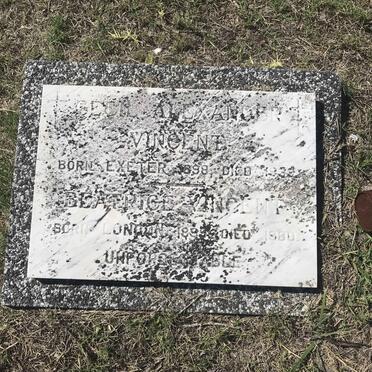 VINCENT Cecil Alexander 1898-1939 &amp; Beatrice 189?-1980