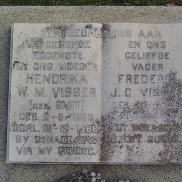 VISSER Frederik J.G. 1891-1974 &amp; Hendrika W.M. SMIT 1893-1966