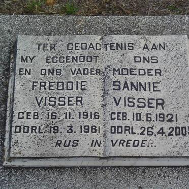 VISSER Freddie 1916-1961 &amp; Sannie 1921-2005