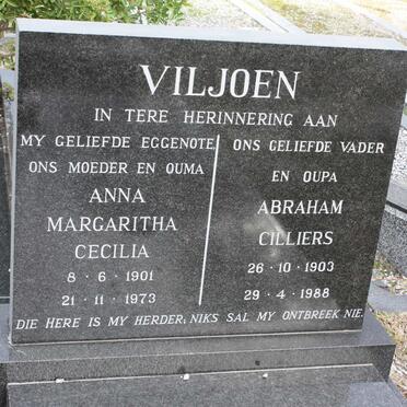 VILJOEN Abraham Cilliers 1903-1988 &amp; Anna Margaritha Cecilia 1901-1973