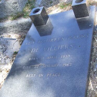 VILLIERS Ada Maureen Naomi, de 1933-1962