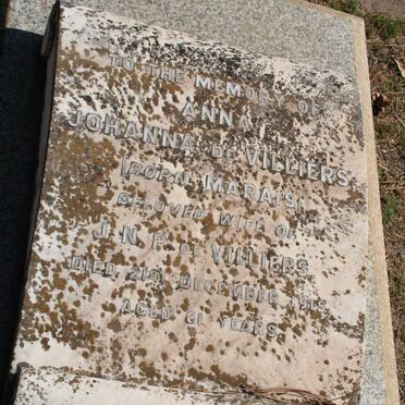 VILLIERS Anna Johanna, de nee MARAIS -1915