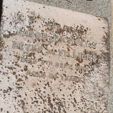 VILLIERS Jacob Nicholas Peter, de -1922