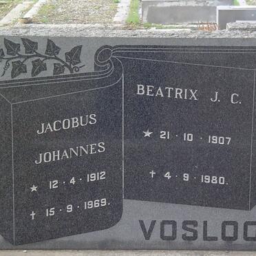 VOSLOO Jacobus Johannes 1912-1969 &amp; Beatrix J.C. 1907-1980