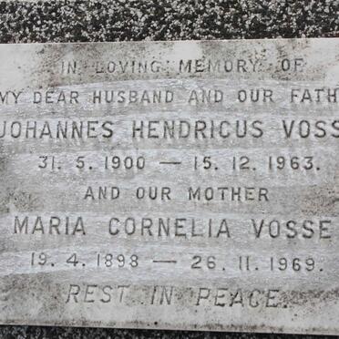 VOSSE Johannes Hendricus 1900-1963 &amp; Maria Cornelia 1898-1969