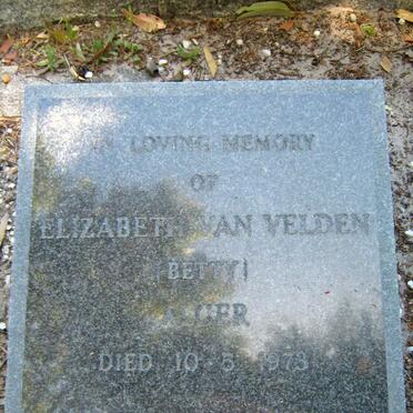 VELDEN Elizabeth, van nee ALGER -1973