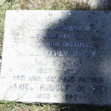 WET Daniel Rudolf, de 1903-1983 &amp; Maud Emily YOUNG 1907-1982