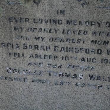 WALSH Douglas Thomas -1970 &amp; Mercia Sarah Gainsford -1957