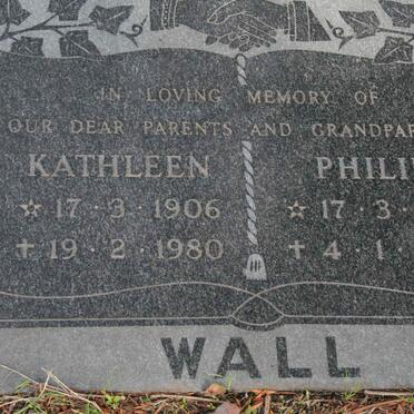 WALL Philip 1913-1979 &amp; Kathleen 1906-1980