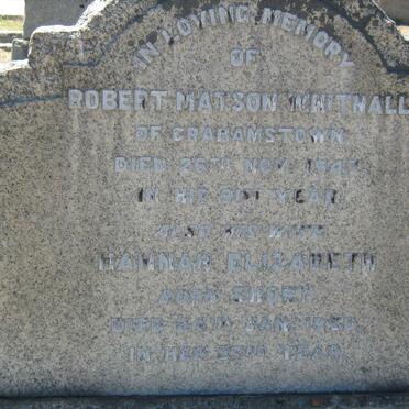 WHITNALL Robert Matson -1947 &amp; Hannah Elizabeth SHORT -1950