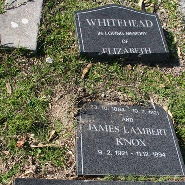 WHITEHEAD Elizabeth 1884-1921 :: KNOX James Lambert 1921-1994