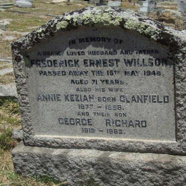 WILLSON Frederick Ernest -1946 &amp; Annie Keziah GLANFIELD 1877-1958 :: WILLSON George Richard 1919-1963