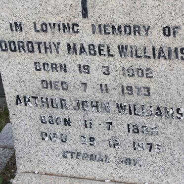 WILLIAMS Arthur John 1888-1975 &amp; Dorothy Mabel 1902-1973