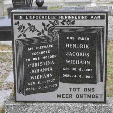 WIEHAHN Hendrik Jacobus 1903-1981 &amp; Christina Johanna 1907-1973