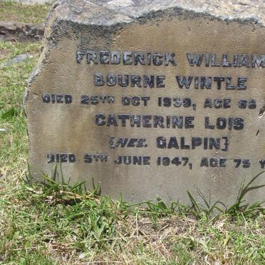 WINTLE Frederick William Bourne -1939 &amp; Catherine Lois GALPIN -1947