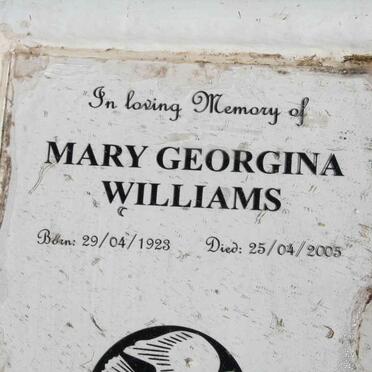 WILLIAMS John Peter Leslie 1923-2005 ::WILLIAMS Mary Gorgina 1923-2005 