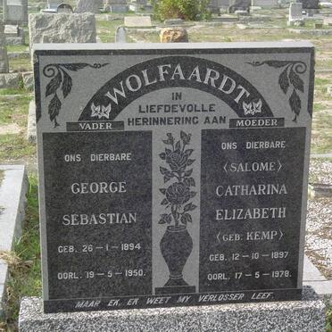 WOLFAARDT George Sebastian 1894-1950 &amp; Catharina Elizabeth KEMP 1897-1978