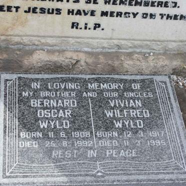 WYLD Joseph Ernest -1955 &amp; Katrina -1959 :: WYLD Bernard Oscar 1908-1992 &amp; Vivian Wilfred 1917-1995