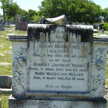 YOUNG Robert Jacobus -1947 :: KRIEL Sarah Mary nee YOUNG -1945 :: MULLER Maria Magdalena -1980 