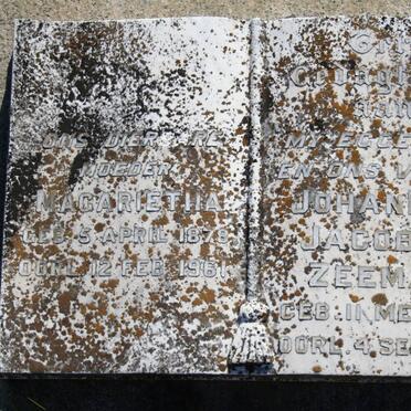 ZEEMAN Johannes Jacobus 1874-1945 &amp; Margarietha 1878-1961