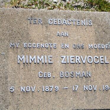 ZIERVOGEL Mimmie nee BOSMAN 1879-1947