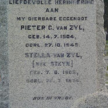 ZYL Pieter G., van 1904-1948 &amp; Stella STEYN 1905-1974