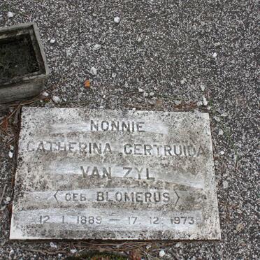 ZYL Catherina Gertruida, van nee BLOMERUS 1889-1973