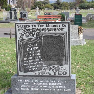 YEO Agnes Esther 1923-1983