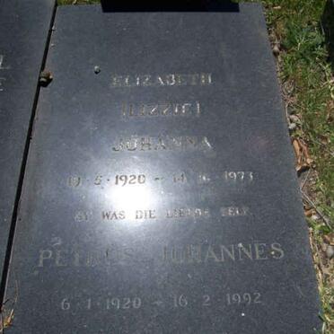zzROUX, Petrus Johannes 1920-1992 &amp; Elizabeth Johanna 1920-1973