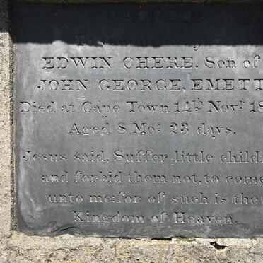 EMETT Edwin Cheere -1850 &amp; Anna Cornelia -1846 :: EMETT Edwin Cheere 1856-1856  