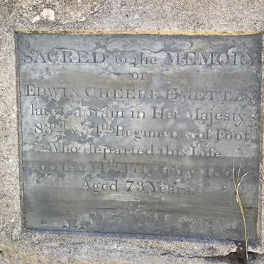 EMETT Edwin Cheere -1850 & Anna Cornelia -1846 :: EMETT Edwin Cheere 1856-1856