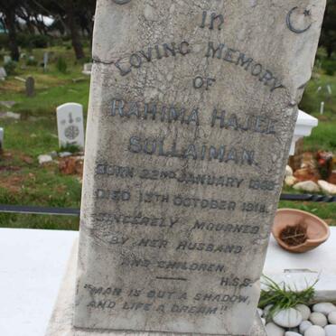 SULLAIMAN Rahima Hajee 1869-1918