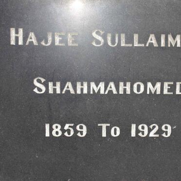 SHAHMAHOMED Hajee Sulliaman 18596-1929