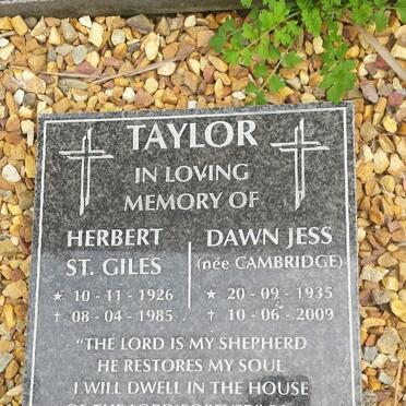 TAYLOR Herbert St. Giles 1926-1985 &amp; Dawn Jess CAMBRIDGE 1935-2009