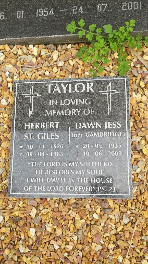 TAYLOR Herbert St. Giles 1926-1985 &amp; Dawn Jess CAMBRIDGE 1935-2009