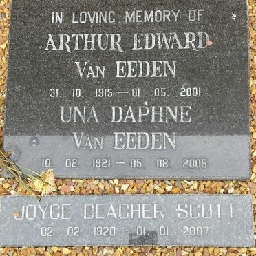 EEDEN Arthur Edward, van 1915-2001 &amp; Una Daphne 1921-2005 :: SCOTT Joyce Beacher 1920-2007