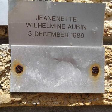 AUBIN Jeanenette Wilhelmine -1989 :: ADAIR John Wallace -1991