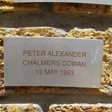 COWAN Peter Alexander Chalmers -1993