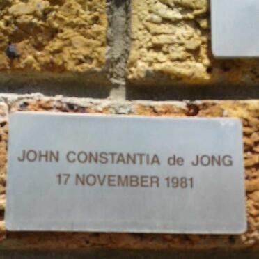 JONG John Constantia, de -1981