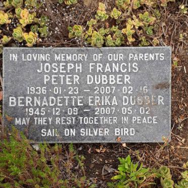 DUBBER Joseph Francis Peter 1936-2007 &amp; Bernadette Erika 1945-2007