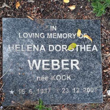 WEBER Helena Dorothea nee KOCK 1937-2007
