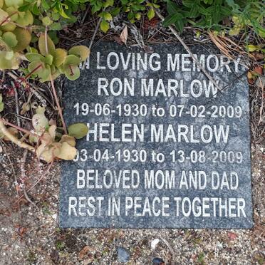 MARLOW Ron 1930-2009 &amp; Helen 1930-2009