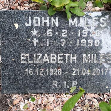 MILES John 1930-1990 &amp; Elizabeth 1928-2017