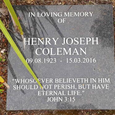 COLEMAN Henry Joseph 1923-2016