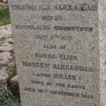 ALEXANDER William R.J. -1917 &amp; Susan Eliza Maskew MILLER -1936