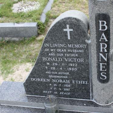 BARNES Ronald Victor 1922-1980 &amp; Doreen Norah Ethel 1926-2007