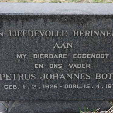 BOTHA Petrus Johannes 1925-1978