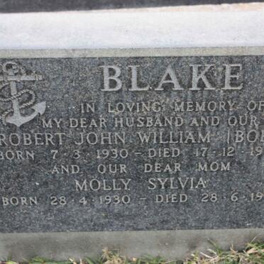 BLAKE Robert John William 1930-1984 &amp; Molly Sylvia 1930-1986