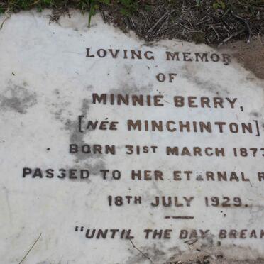 BERRY Minnie nee MINCHINTON 1873-1929