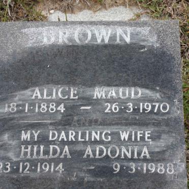 BROWN Alice Maud 1884-1970 :: BROWN Hilda Adonia 1914-1988
